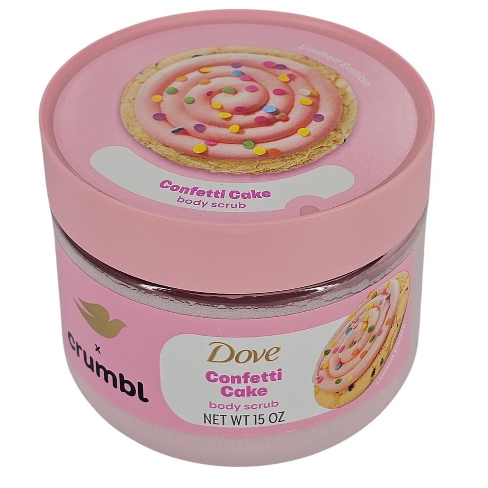 NEW Dove Crumbl Limited Edition Exfoliating Body Scrub Confetti Cake, 15 oz